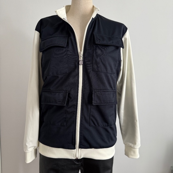 Think Geek - REVERSIBLE BLUE & OFF WHITE STAR WARS HAN SOLO ZIPPED JACKET - Picture 2 of 15